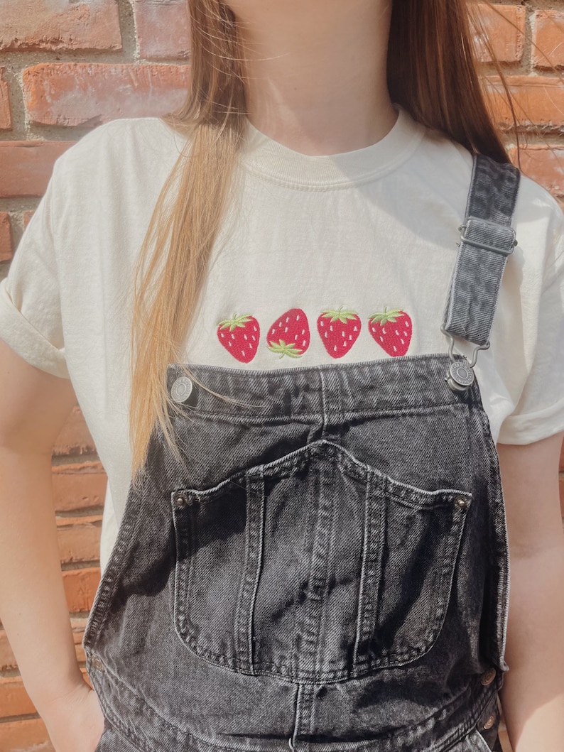 Embroidered Strawberry T-Shirt image 4