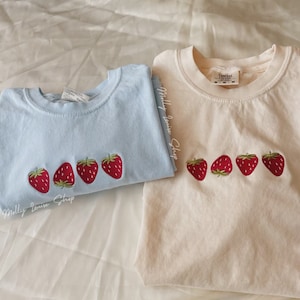 Embroidered Strawberry T-Shirt image 1