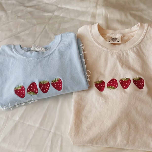 Embroidered Strawberry T-Shirt