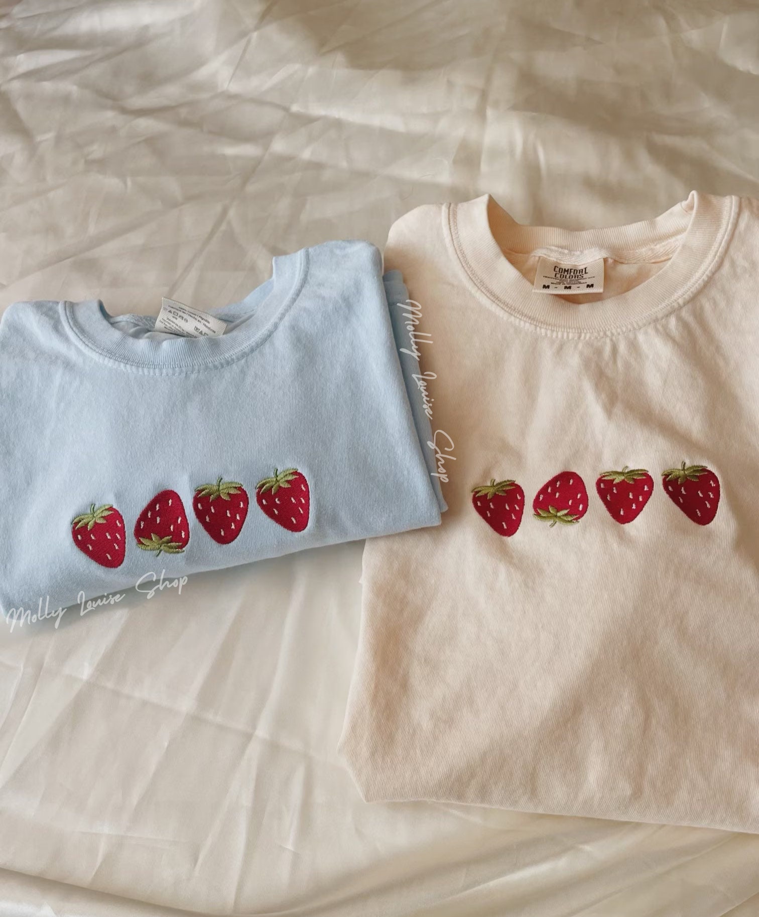 Embroidered Strawberry T-shirt - Etsy