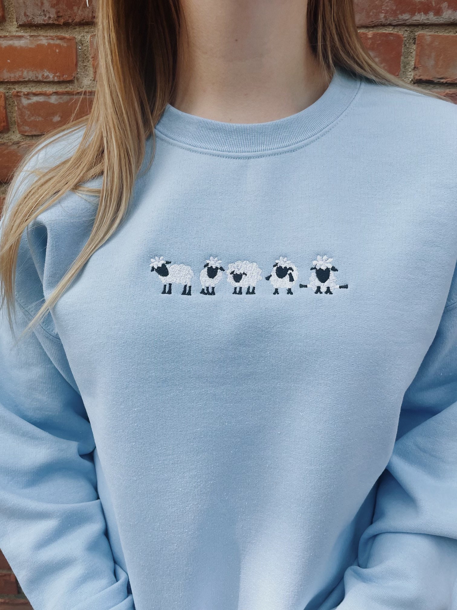 Embroidered Sheep Sweatshirt