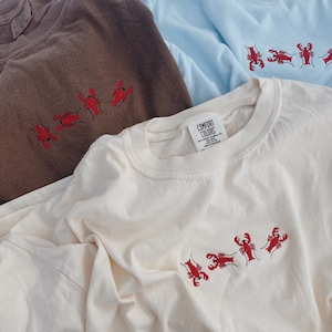 Lobster Print Fitted Ribbed T-Shirt