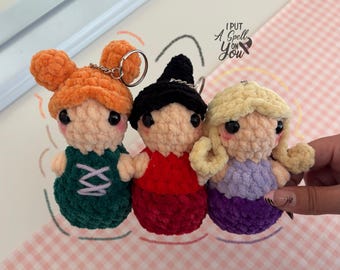 Witch Sister Plushie Keychains - Crochet - Amigurumi