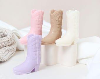 Cowboy Boot Candle: French Vanilla Scented Soy Wax, Western Decor