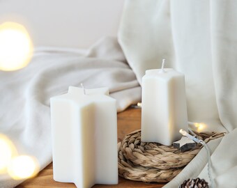 Christmas Star Candle: Season's Greetings Scented Pillar Candle