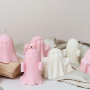 Spooky Ghost Candle: Witches Brew Scented Halloween Decor