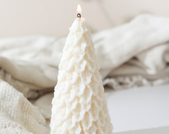Christmas Tree Candle: Scented Soy Wax Winter Decor