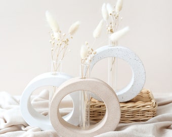 Jesmonite Test Tube Vase: Modern Neutral Decor