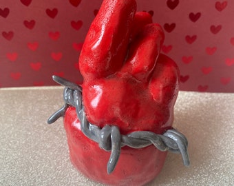 Barbed Wire Heart Incense Holder