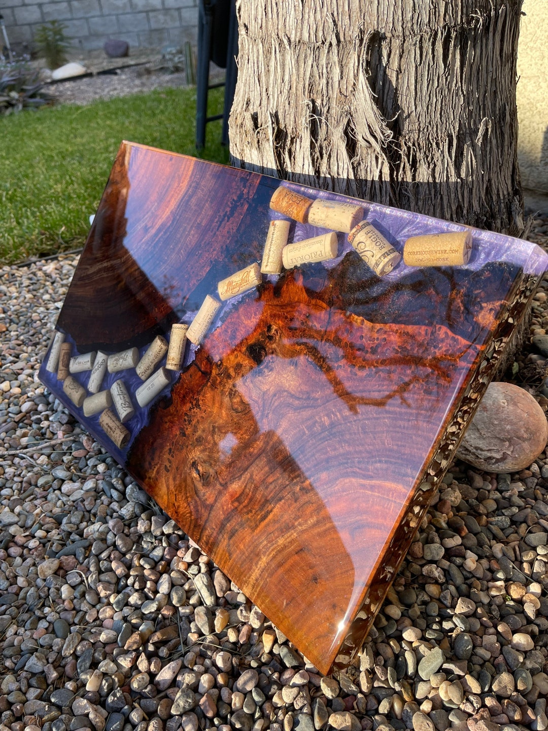 Wine Cork Epoxy Charcuterie Serving Boards Etsy