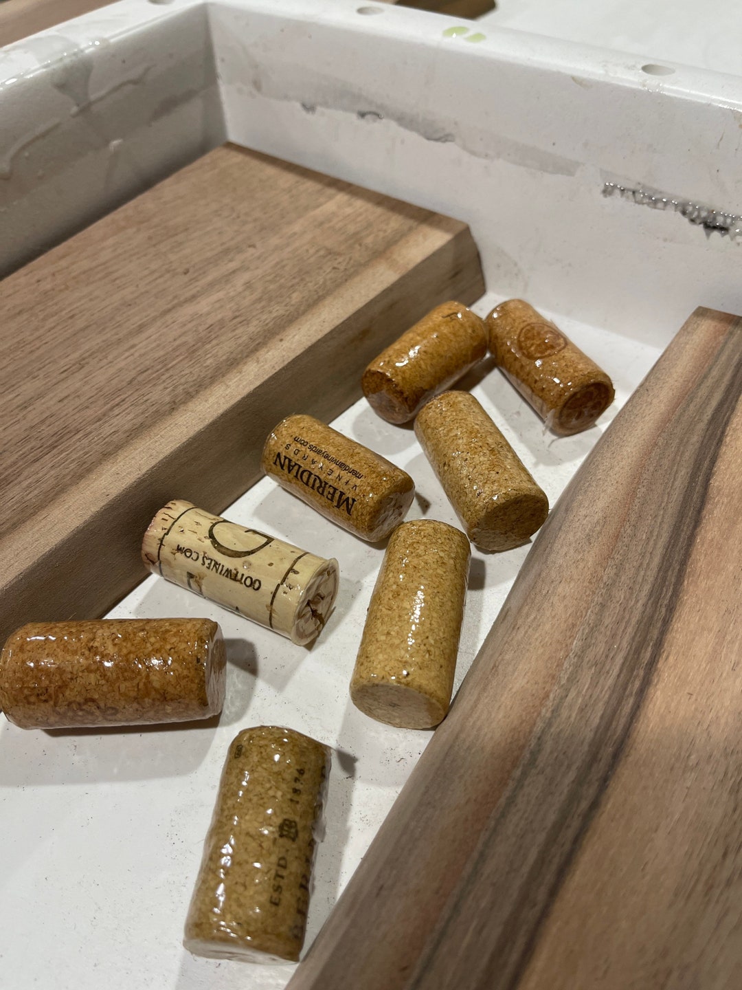 24x12 Wine Cork Epoxy Board. Choose Your Epoxy Color Bottom Etsy