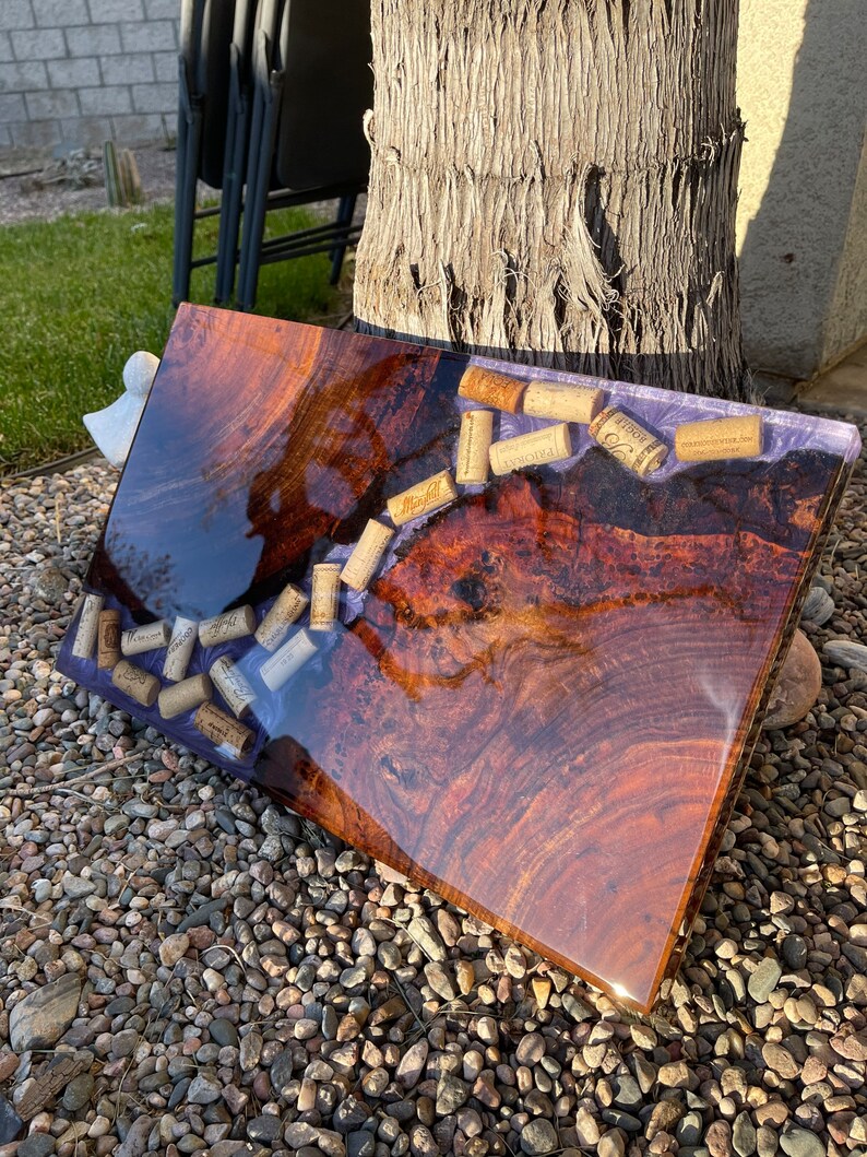 Wine Cork Epoxy Charcuterie Serving Boards Etsy