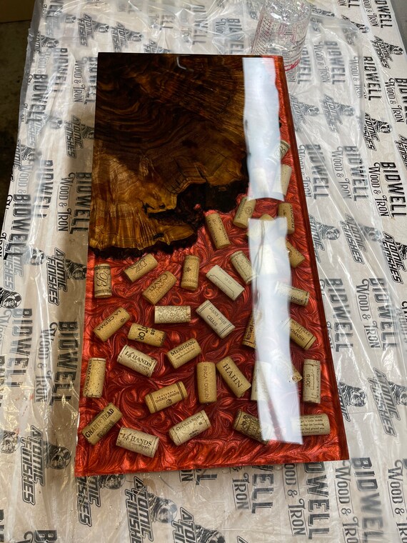 Made to Order. Wine Cork Epoxy Charcuterie Serving Boards Etsy