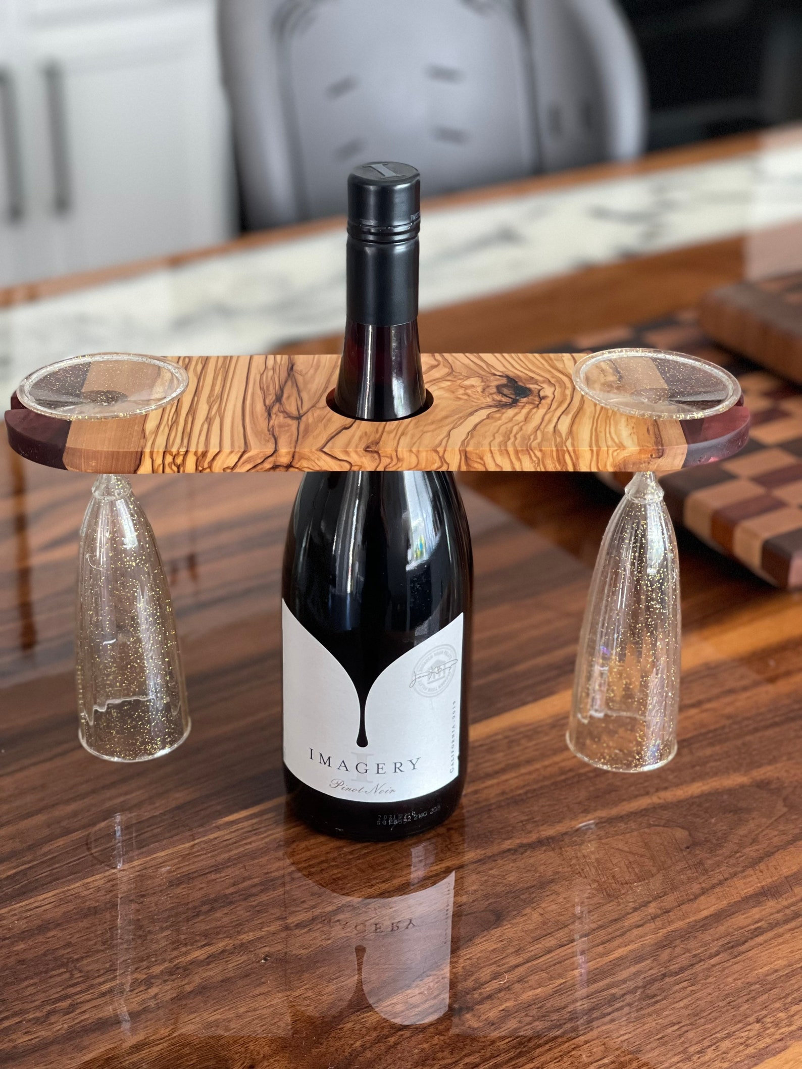 Wine Caddy, Wine Glass Holder, Wine Display Etsy