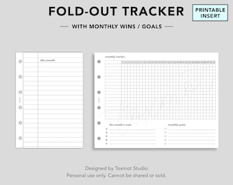Fold-Out Habit Tracker Pocket Size Printable Insert