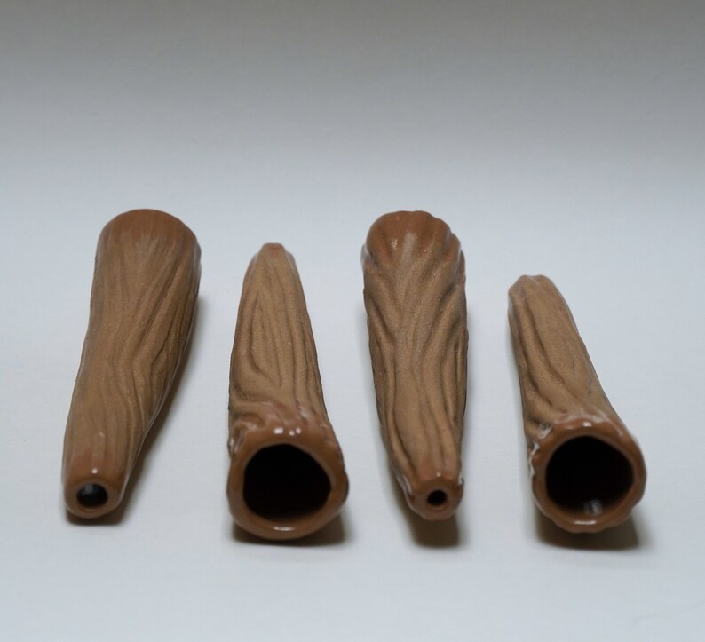 Handmade Ceramic Chillum Pipe Woodgrain One Hitter Clay Pipe Etsy