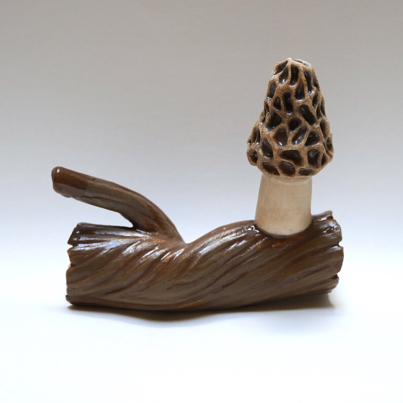 Handmade Ceramic Mushroom Pipe Morel Mushroom Unique Clay Etsy
