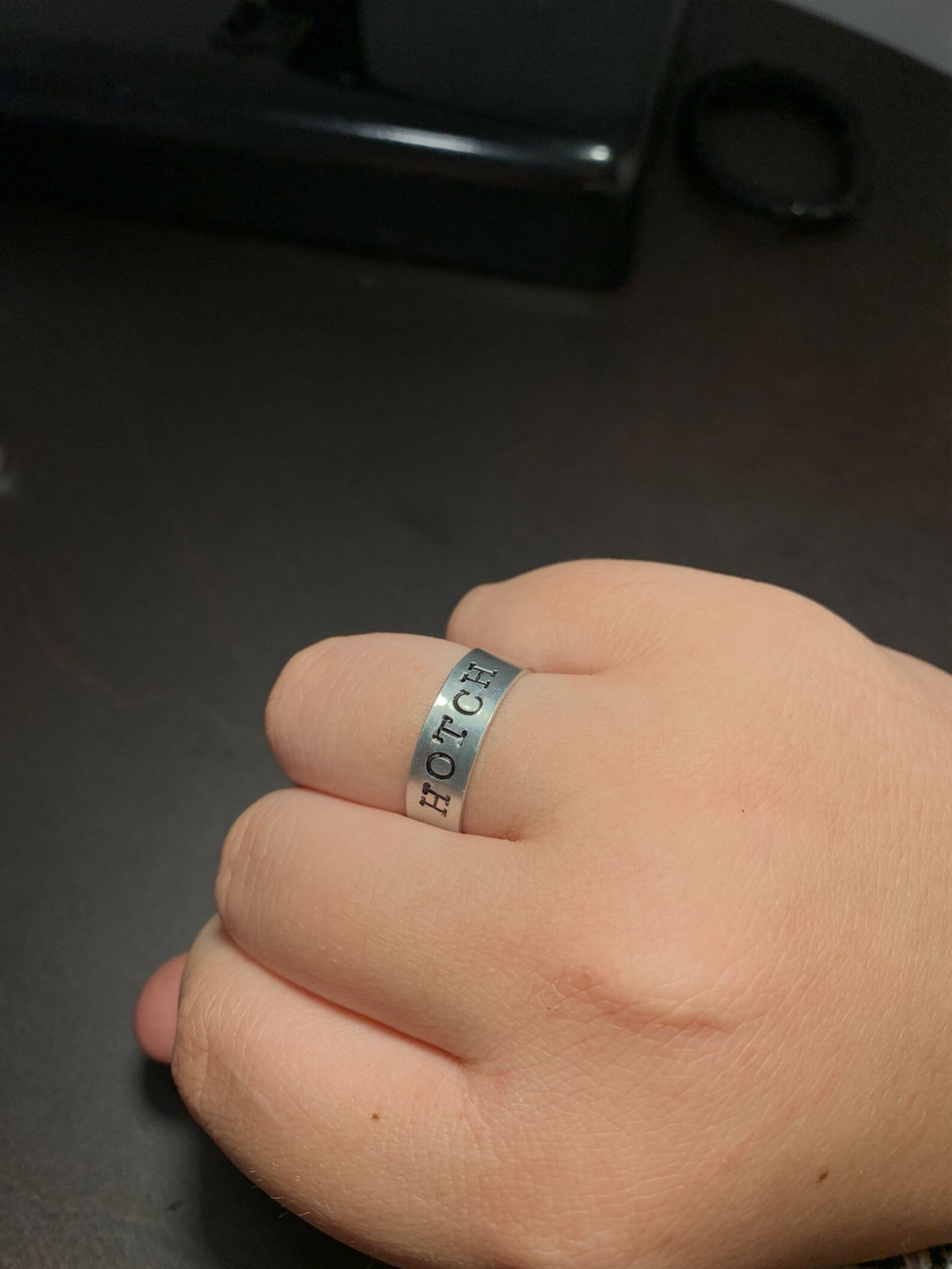 Custom Stamped Aluminium Ring Etsy