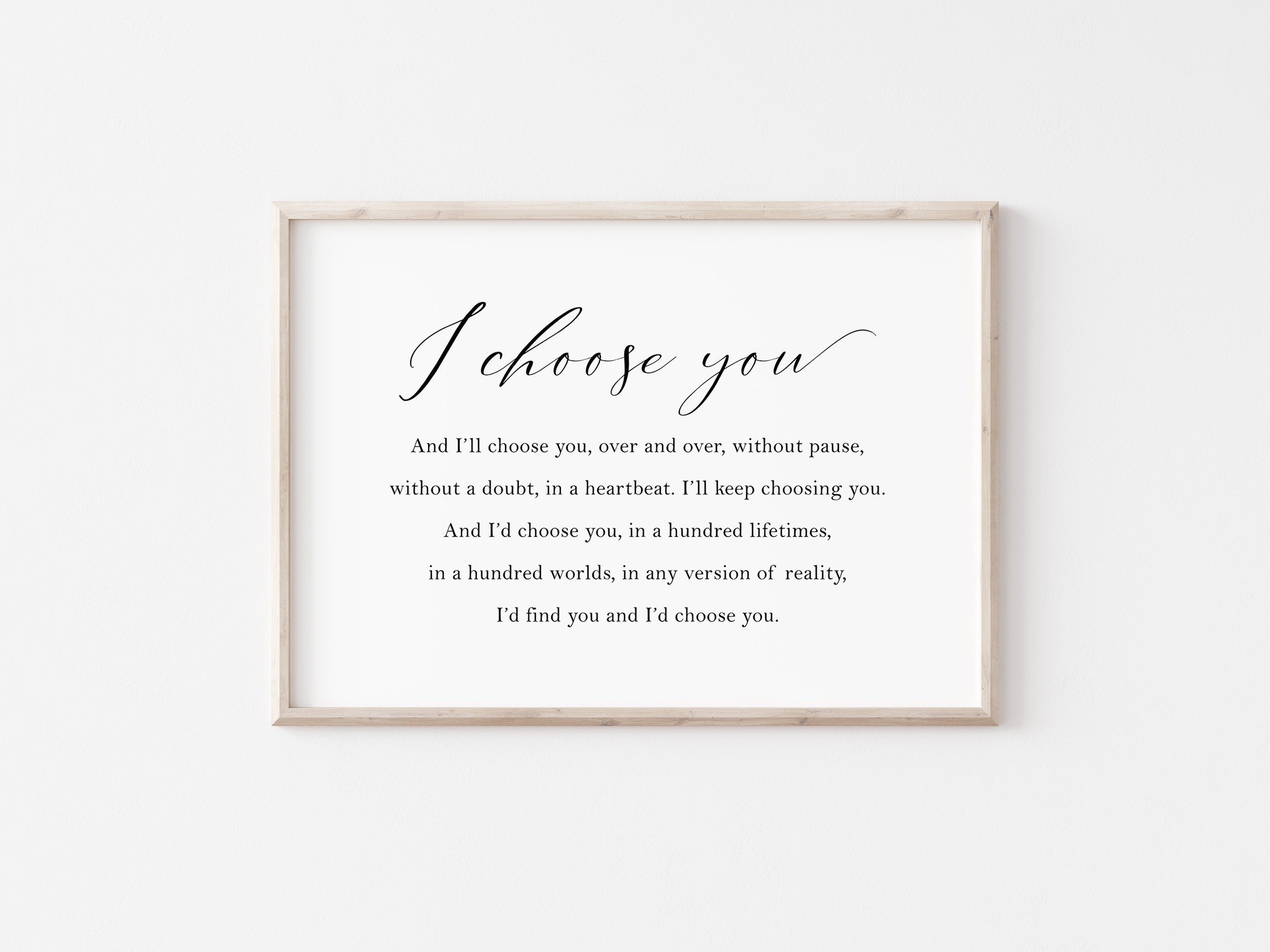 I Choose You Sign I Choose You and I'll Choose You Wall Etsy