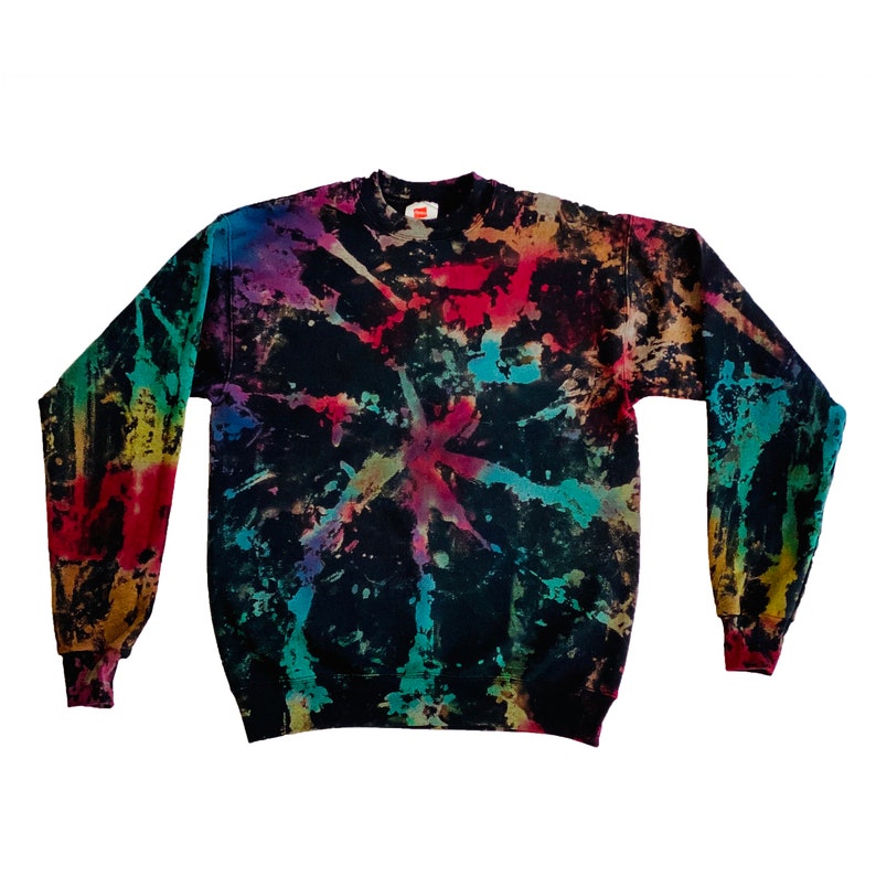 reverse tie dye rainbow sweatshirt