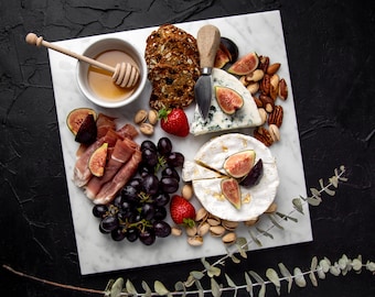 Marble Charcuterie Board, Cheese Board, Serving Platter, Natural Marble Stone - Great Housewarming Gift, Wedding Gift, Birthday Gift