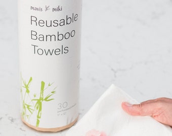 Reusable Paper Towels -  11"x12" Heavy duty sheets - 30 count/roll- MAVIS MIKI
