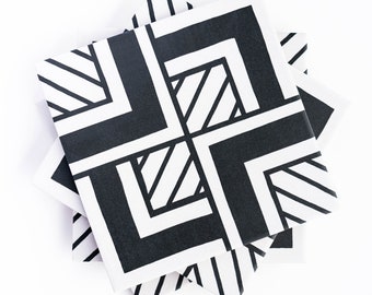 Trivets, Kitchen Hot Pad for Pots, 8x8” Monochrome Ceramic Tile, Comes in Set of 1 or 4, Housewarming gift, Made in Spain