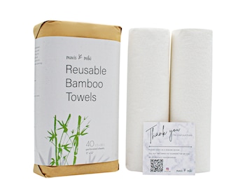 Reusable Unpaper Towels - Twin Pak 40 Sheets Designed in Canada - Mavis Miki