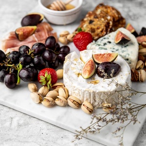 Natural Marble Charcuterie Board, 12x12 inch 30cm Cheese Platter, Rubber Non-Slip Feet, White Natural Marble image 3