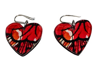 Plexiglas Love Batik Earrings