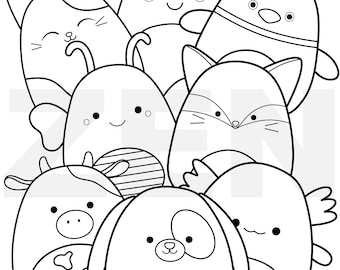 Squishmallow Coloring Page, Printable Squishmallow Coloring Page, Squishmallow Downloadable Coloring Sheet, Coloring Page For Kids, Coloring