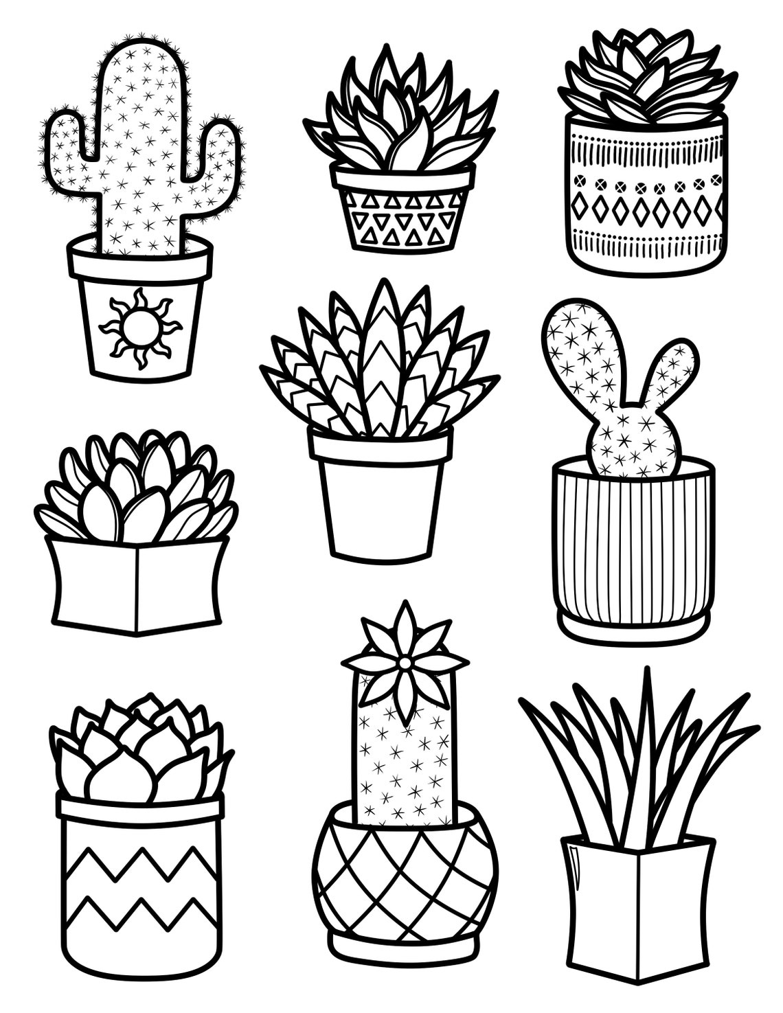 Printable Succulent Coloring Page Printable World Holiday