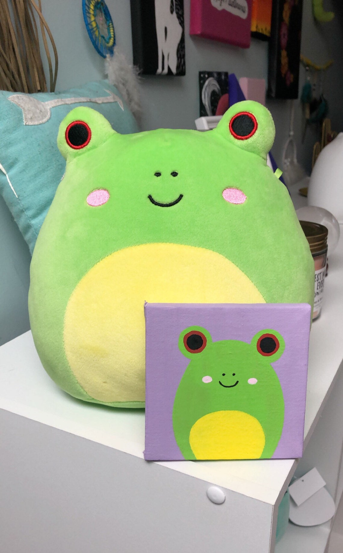 Custom Squishmallow Painting With Mini Easel 4x4 Squishmallow | Etsy