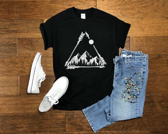 Moon and Mountain Shirt Camping Girls Shirt Travel Shirt | Etsy