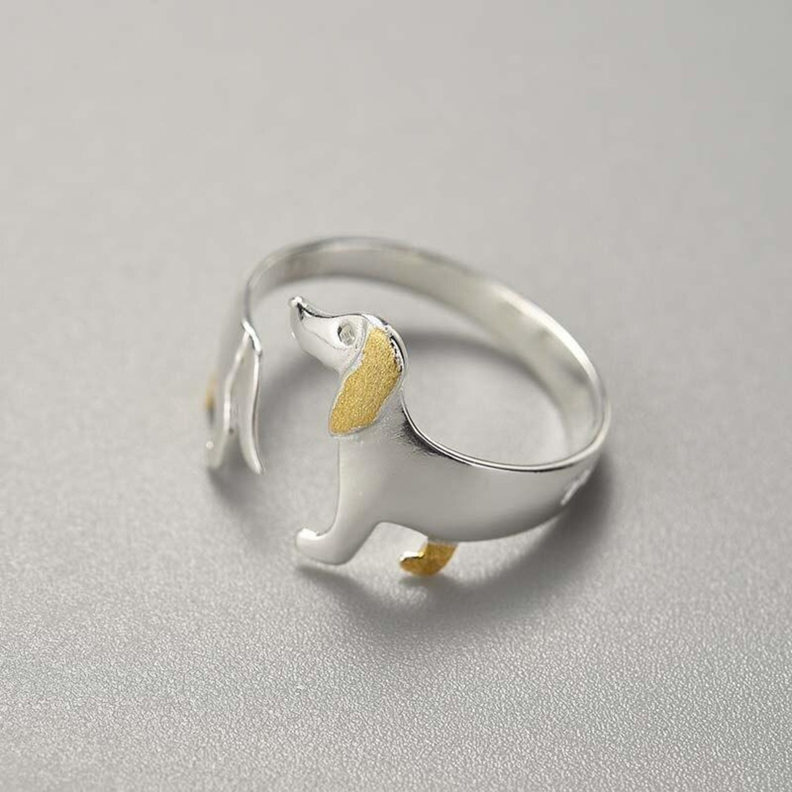 Sausage Dog Ring by Yonandole Jewelry for Dachshund Fans Etsy