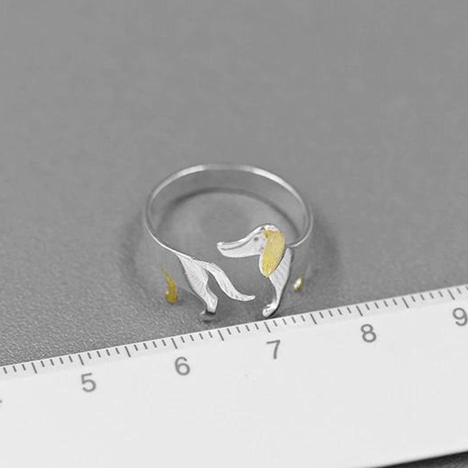Sausage Dog Ring by Yonandole Jewelry for Dachshund Fans Etsy