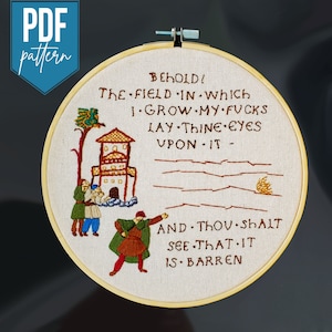 Behold the Field in Which I Grow My Fvcks Embroidery Pattern PDF image 1