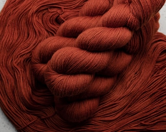 Auburn- Hand Dyed, Superwash Merino Wool Yarn 115g,  DK or Worsted Weight