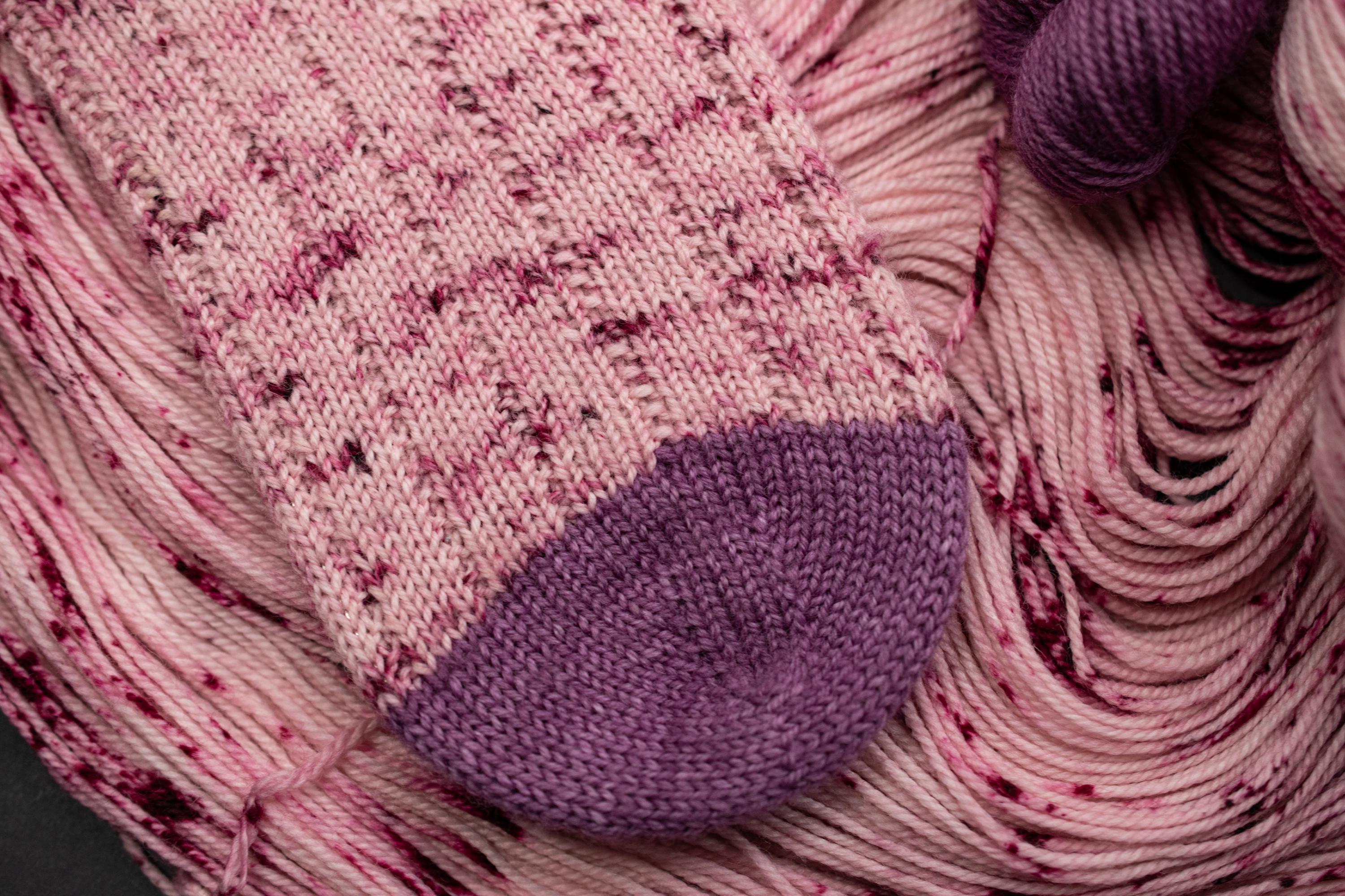 Romance Sock Yarn Set: Superwash Merino Wool, Pink & Plum - Etsy