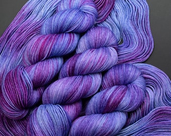 Sugar Plum Superwash Merino Wool Sock Yarn: Hand-Dyed Purple 115g