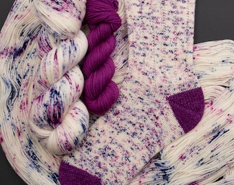Berry Nice Superwash Merino Sock Set: Hand-Dyed 80/20 Merino/Nylon Yarn, 140g total