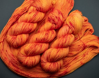 Sunspots - Hand Dyed Superwash Merino Sock Yarn, 115g: 80/20 Merino/nylon, 418 yards. Aqua, green, blue, speckled