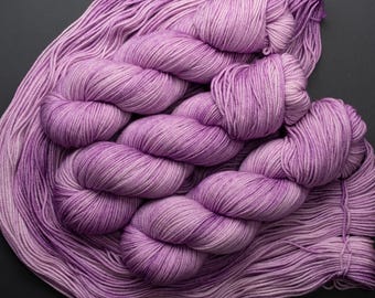 Helio-Hand Dyed Superwash Merino Yarn, 115g, DK or Worsted Weight, Alberta Canada, tonal cool pink