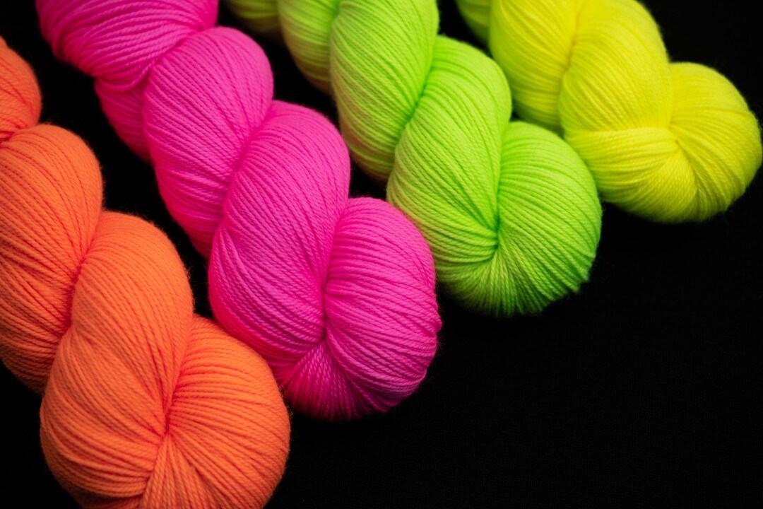 Neon Sock Yarn-115g Superwash Merino/nylon-80/20, 420yards-hand Dyed ...