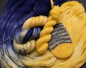 Superwash Merino Sock Set: "Sunshine Coast" & "Sunglow" - 512 Yards