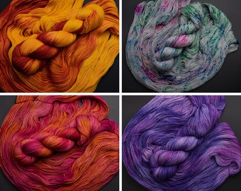 OOAK-115g Superwash Merino Sock Yarn 80/20, Merino/ Nylon  hand dyed in Alberta Canada.