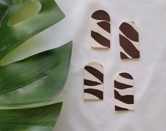 Handmade Zebrina Arch Polymer Clay Earrings | Lightweight Statement Jewelry