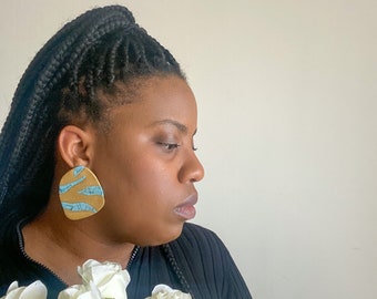 Handmade Polymer Clay Statement Earrings | Reyna, Hypoallergenic Posts