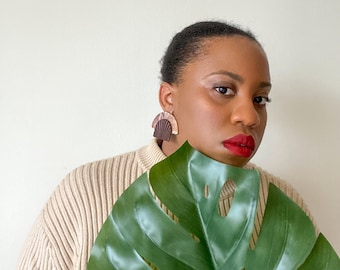 Handmade Rise Polymer Clay Statement Earrings | Stainless Steel Post