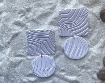 Textured Polymer Clay Statement Earrings | Lightweight Trendy Earring